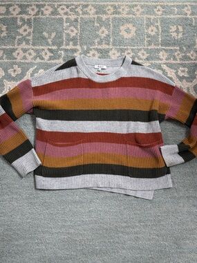 Madewell Multicolor Striped Knit Sweater - Pink, Mustard, Rust, Light Gray